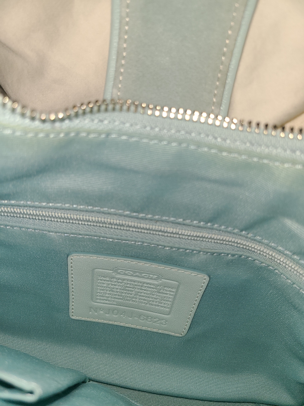 Coach Vintage Hampton Aqua Blue Signature Bag- J6823 - Picture 6 of 14